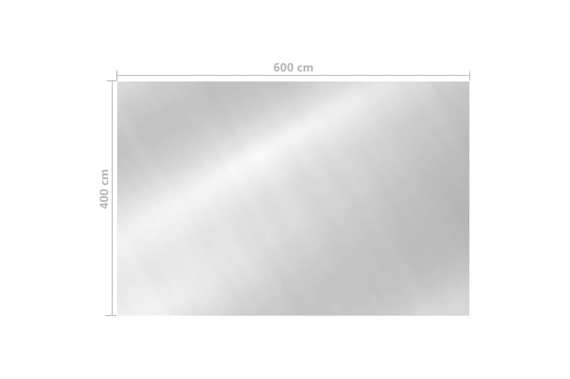 Rektangulärt poolskydd 600x400 cm PE silver - Silver - Trädgård & spabad - Utomhusbad - Pool & spatillbehör - Övriga pooltillbehör