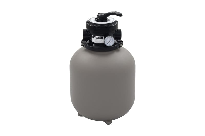 Sandfilter med 4-vägsventil grå 350 mm - Grå - Trädgård & spabad - Utomhusbad - Pool & spatillbehör - Övriga pooltillbehör