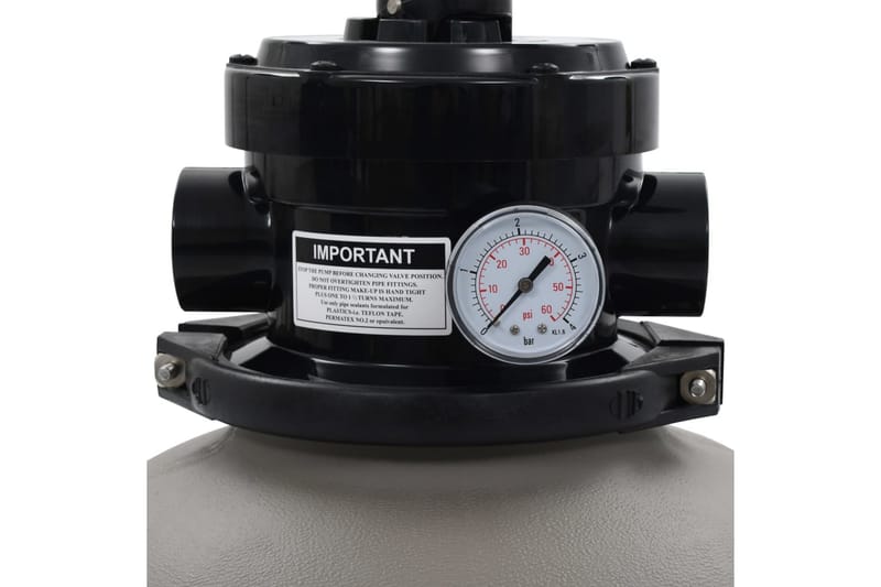 Sandfilter med 4-vägsventil grå 350 mm - Grå - Trädgård & spabad - Utomhusbad - Pool & spatillbehör - Övriga pooltillbehör
