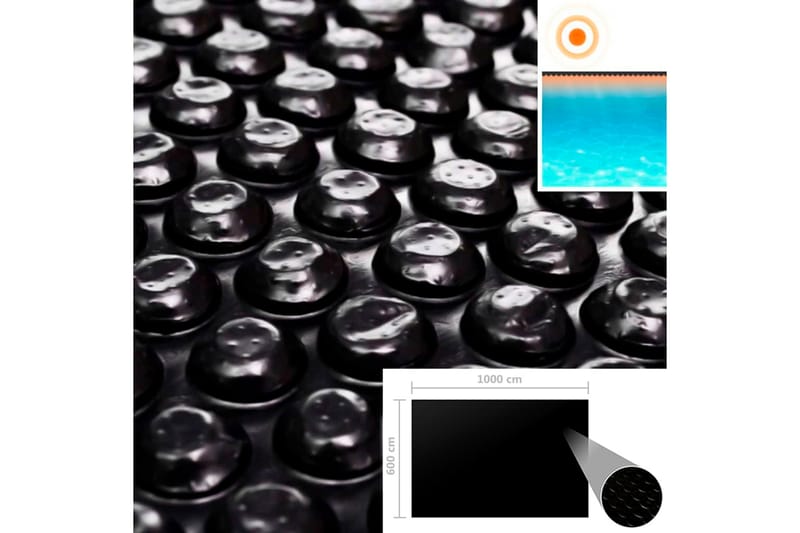 Rektangulärt poolskydd 1000x600 cm PE svart - Svart - Trädgård & spabad - Utomhusbad - Pool & spatillbehör - Poolduk & pool-liner