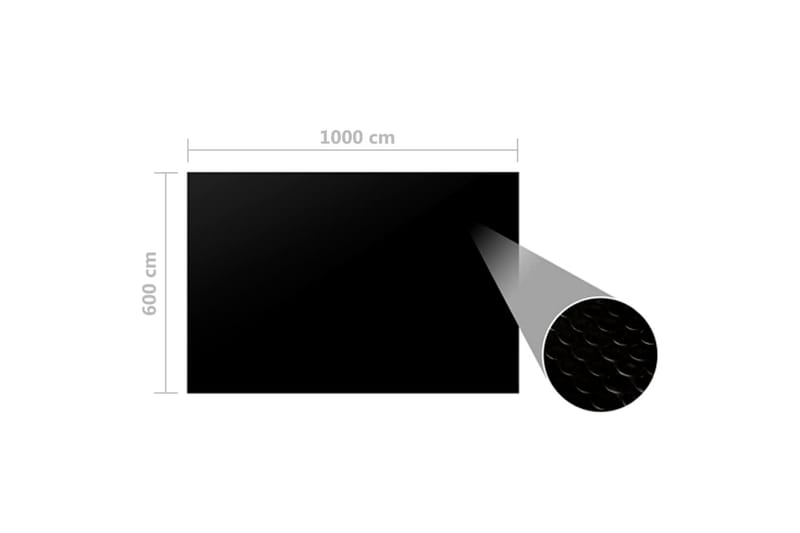 Rektangulärt poolskydd 1000x600 cm PE svart - Svart - Trädgård & spabad - Utomhusbad - Pool & spatillbehör - Poolduk & pool-liner