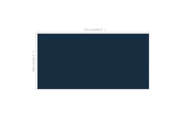 Värmeduk för pool PE 732x366 cm svart och blå
