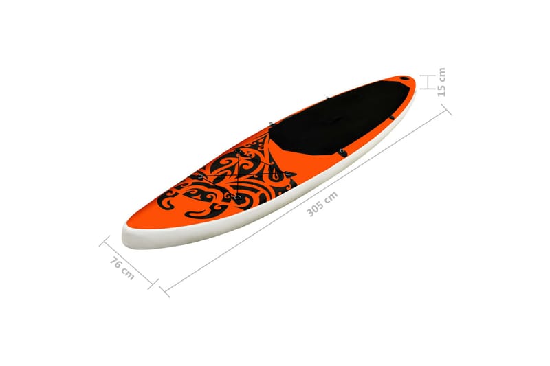SUP-bräda uppblåsbar 305x76x15 cm orange - Orange - SUP & paddleboard