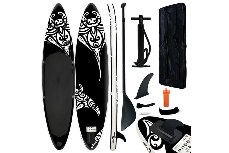 SUP-bräda uppblåsbar 366x76x15 cm svart - Svart - SUP & paddleboard