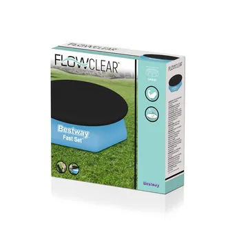 Poolöverdrag Flowclear™ 2,44 m Svart - Bestway - Trädgård & spabad - Utomhusbad - Pool & spatillbehör - Poolskydd - Poolöverdrag & pooltäcke