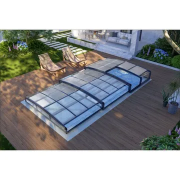 Pooltak 3x6m | Utan skenor | UV-skydd | Justerbar dörr - Trädgård & spabad - Utomhusbad - Pool & spatillbehör - Poolskydd - Pooltak