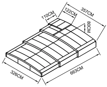 Pooltak 3x6m | Utan skenor | UV-skydd | Justerbar dörr - Trädgård & spabad - Utomhusbad - Pool & spatillbehör - Poolskydd - Pooltak