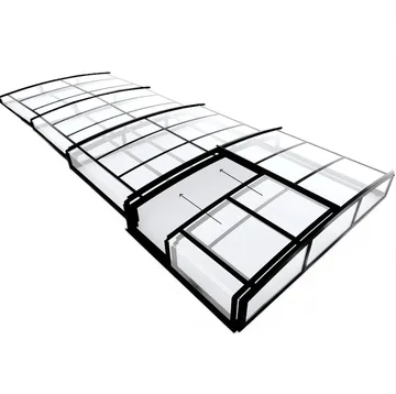 Pooltak 4x8m | Utan skenor | UV-skydd | Flexibel dörr - Mörkgrå/klarglas - Trädgård & spabad - Utomhusbad - Pool & spatillbehör - Poolskydd - Pooltak