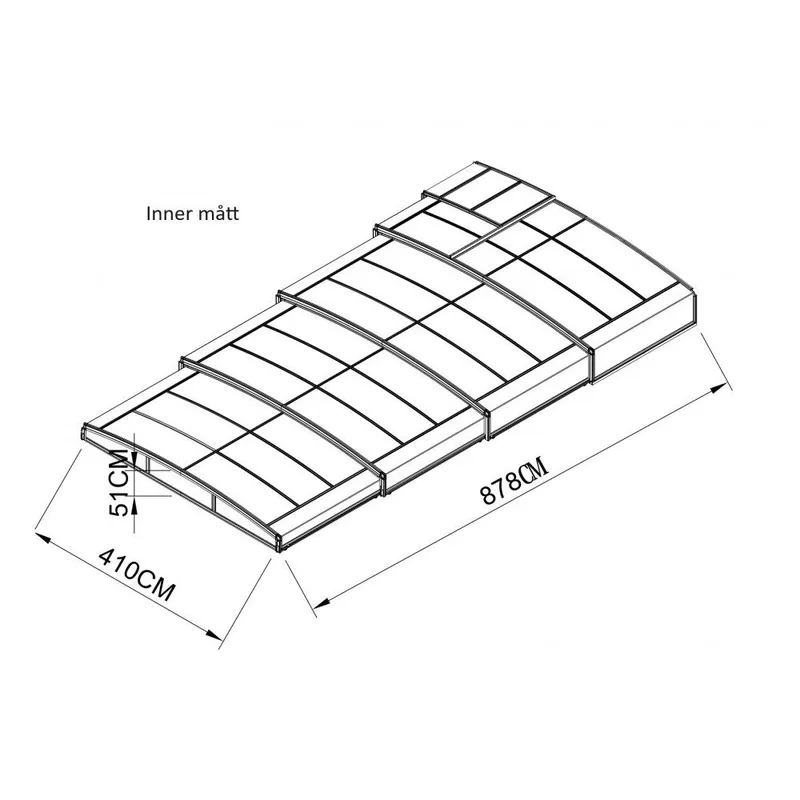 Pooltak 4x8m | Utan skenor | UV-skydd | Flexibel dörr - Mörkgrå/klarglas - Trädgård & spabad - Utomhusbad - Pool & spatillbehör - Poolskydd - Pooltak