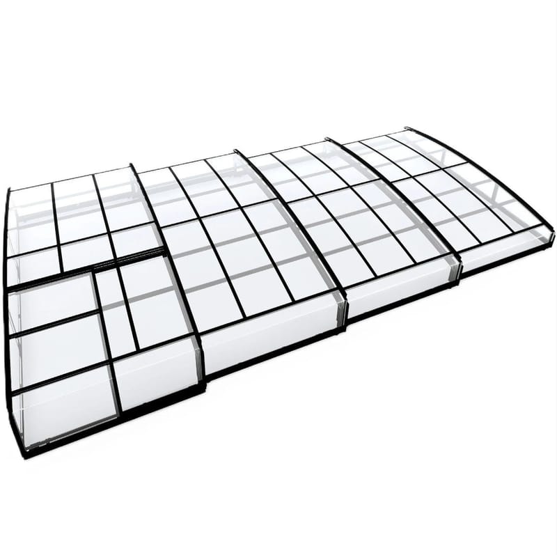 Pooltak 4x8m | Utan skenor | UV-skydd | Flexibel dörr - Trädgård & spabad - Utomhusbad - Pool & spatillbehör - Poolskydd - Pooltak