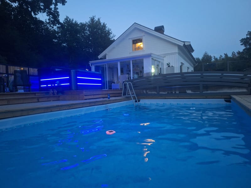 Pooltak 4x8m | Utan skenor | UV-skydd | Flexibel dörr - Trädgård & spabad - Utomhusbad - Pool & spatillbehör - Poolskydd - Pooltak