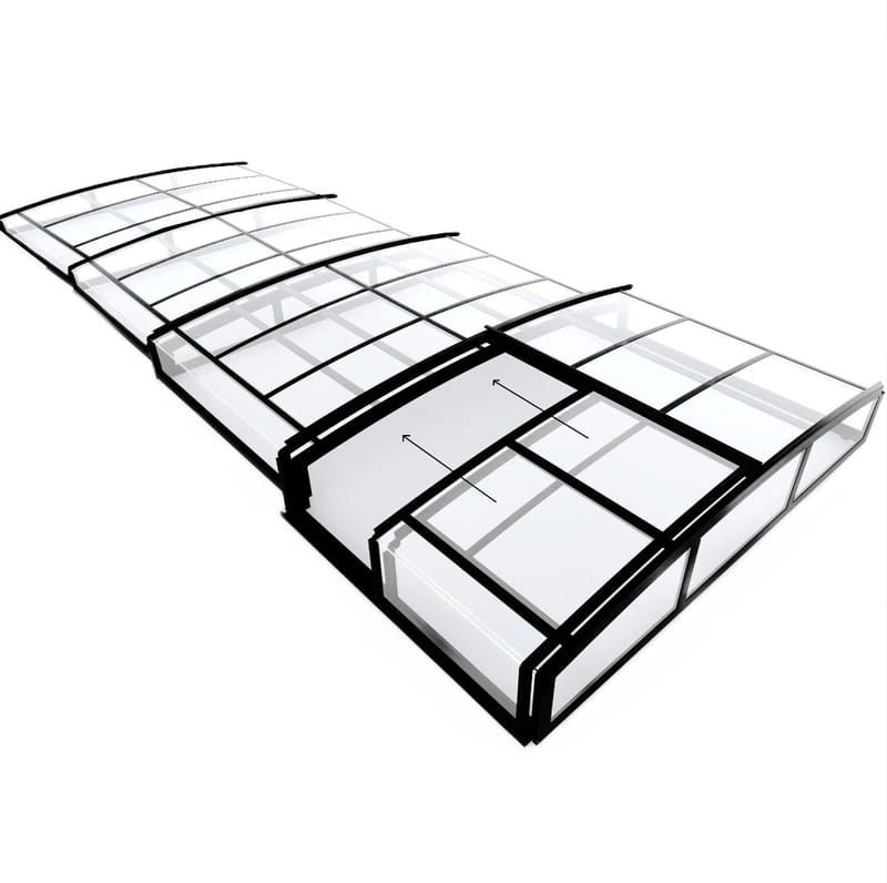 Pooltak 4x8m | Utan skenor | UV-skydd | Flexibel dörr - Trädgård & spabad - Utomhusbad - Pool & spatillbehör - Poolskydd - Pooltak