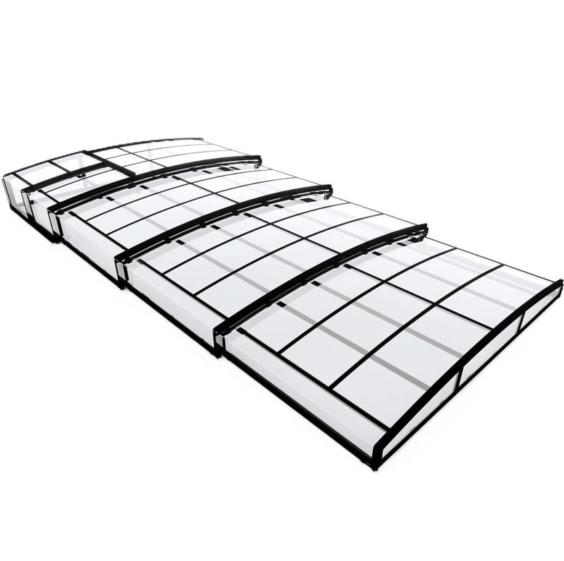 Pooltak 4x8m | Utan skenor | UV-skydd | Flexibel dörr - Trädgård & spabad - Utomhusbad - Pool & spatillbehör - Poolskydd - Pooltak