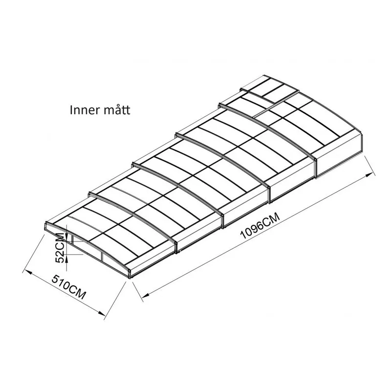 Pooltak 5x10m | Utan skenor | UV-skydd | Flexibel dörr - Mörkgrå/klarglas - Trädgård & spabad - Utomhusbad - Pool & spatillbehör - Poolskydd - Pooltak