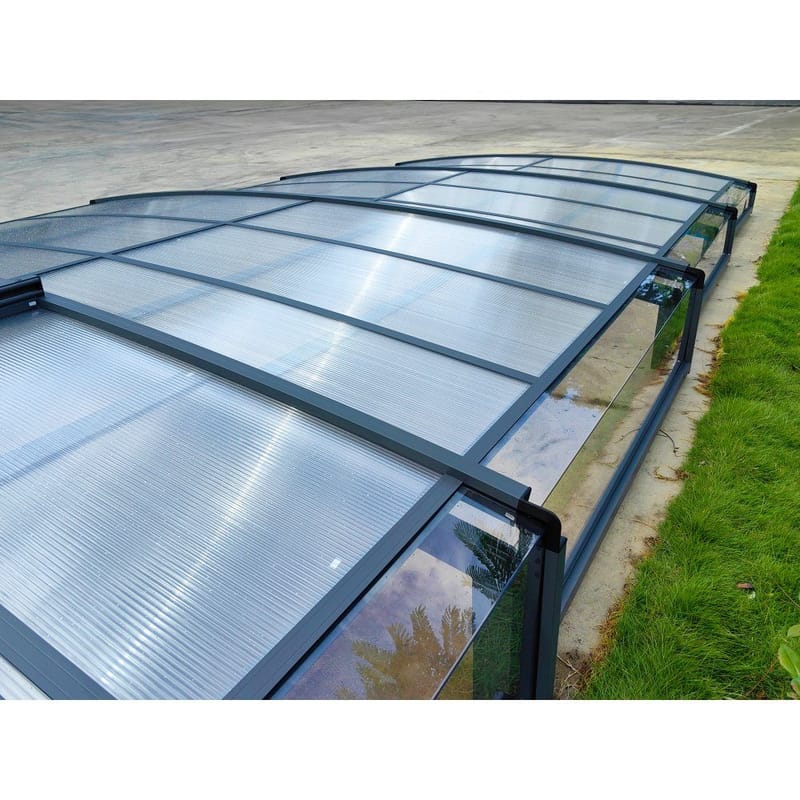 Pooltak 5x10m | Utan skenor | UV-skydd | Flexibel dörr - Trädgård & spabad - Utomhusbad - Pool & spatillbehör - Poolskydd - Pooltak