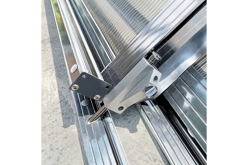 Pooltak med sidodörr 4x8 m - Silver - Trädgård & spabad - Utomhusbad - Pool & spatillbehör - Poolskydd - Pooltak