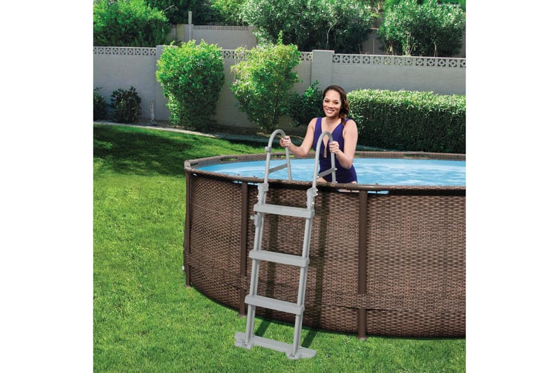 Bestway Poolstege Flowclear 4 steg 122 cm 58331 - Grå - Trädgård & spabad - Utomhusbad - Pool & spatillbehör - Poolstege