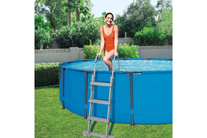 Bestway Poolstege Flowclear 4 steg 122 cm 58331 - Grå - Trädgård & spabad - Utomhusbad - Pool & spatillbehör - Poolstege