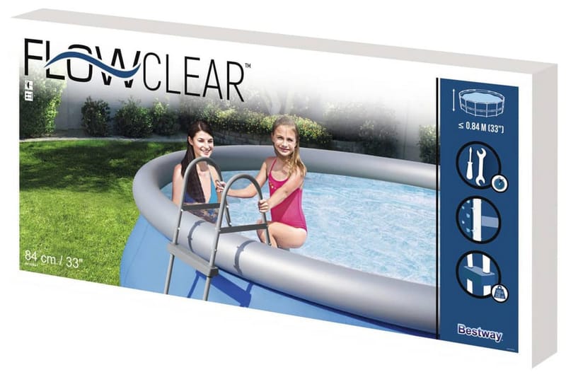 Bestway Poolstege Flowclear 2 steg 84 cm - Grå - Trädgård & spabad - Utomhusbad - Pool & spatillbehör - Poolstege