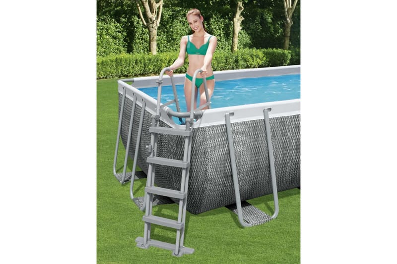 Bestway Poolstege Flowclear 4 steg 122 cm - Grå - Trädgård & spabad - Utomhusbad - Pool & spatillbehör - Poolstege