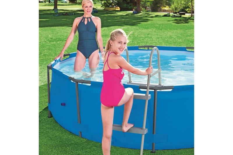 Bestway Poolstege Flowclear 2 steg 84 cm 58430 - Grå - Trädgård & spabad - Utomhusbad - Pool & spatillbehör - Poolstege
