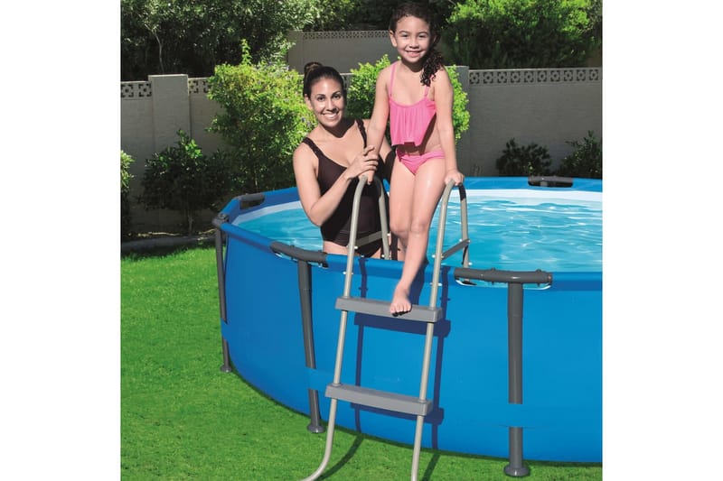 Bestway Poolstege Flowclear 2 steg 84 cm 58430 - Grå - Trädgård & spabad - Utomhusbad - Pool & spatillbehör - Poolstege