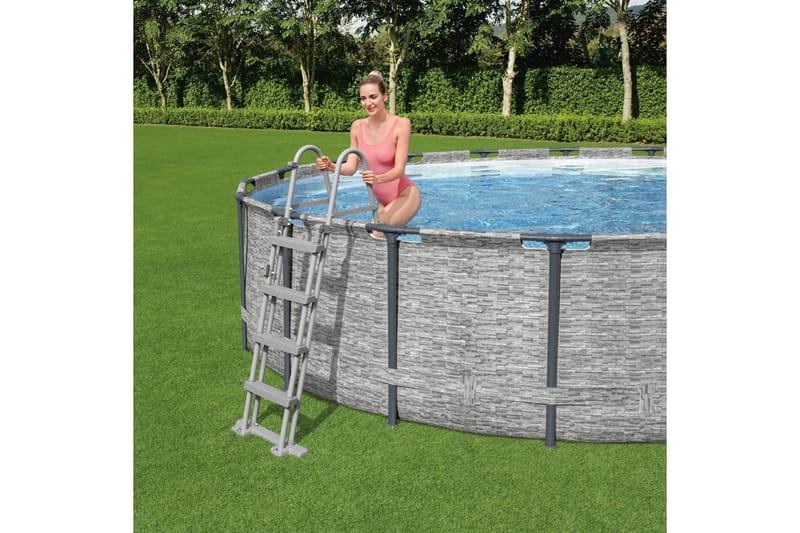 Bestway Poolstege Flowclear 4 steg 122 cm - Grå - Poolstege