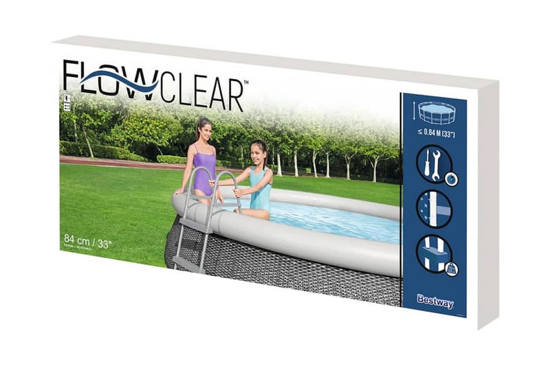 Bestway Poolstege Flowclear 2 steg 84 cm - Grå - Trädgård & spabad - Utomhusbad - Pool & spatillbehör - Poolstege