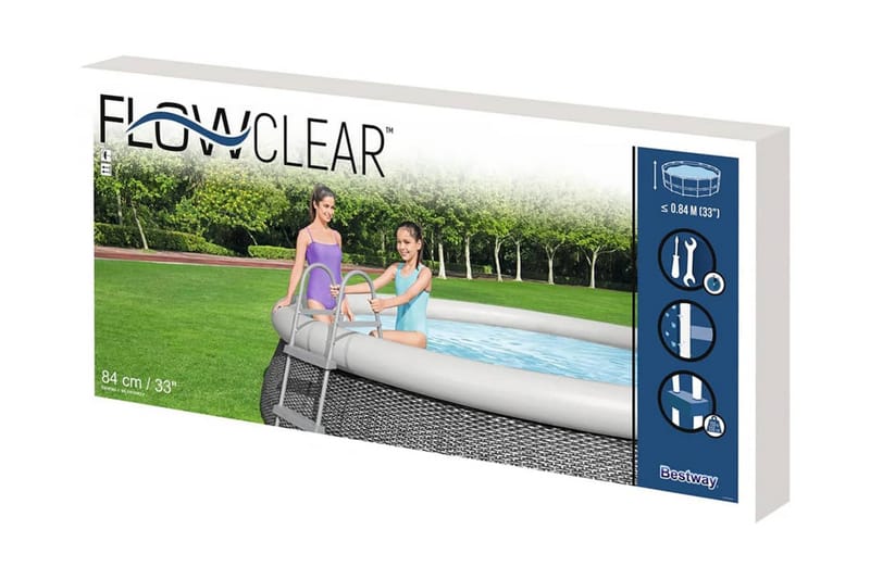 Bestway Poolstege Flowclear 2 steg 84 cm - Grå - Poolstege