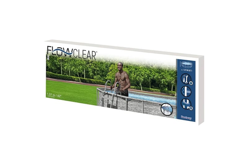 Bestway Poolstege Flowclear 4 steg 107 cm - Grå - Trädgård & spabad - Utomhusbad - Pool & spatillbehör - Poolstege