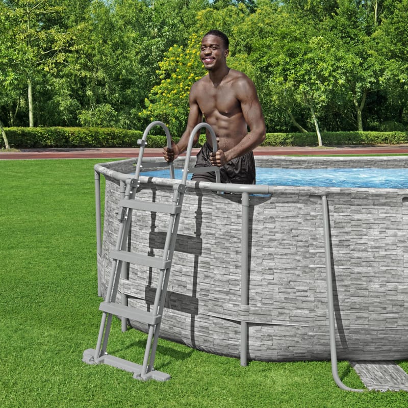 Flowclear säkerhetsstege för pool 1,07m Grå - Bestway - Trädgård & spabad - Utomhusbad - Pool & spatillbehör - Poolstege