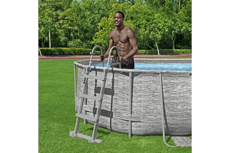 Flowclear säkerhetsstege för pool 1,07m Grå - Bestway - Trädgård & spabad - Utomhusbad - Pool & spatillbehör - Poolstege