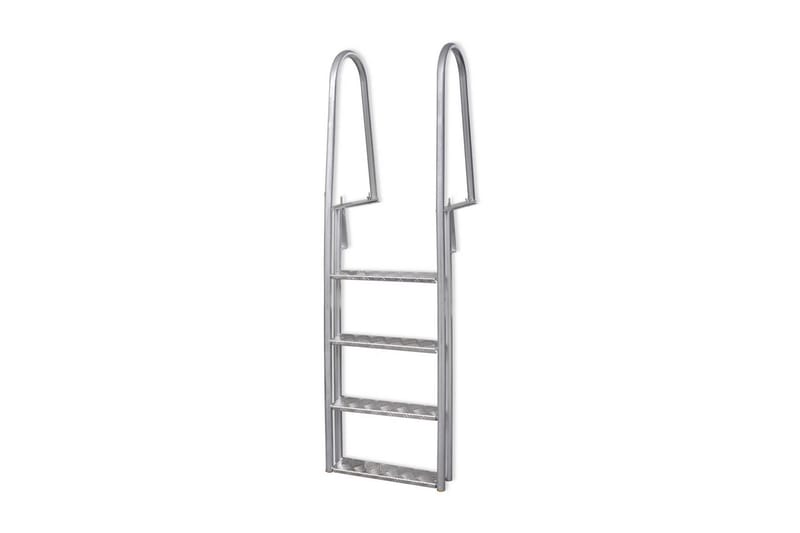 Poolstege/lejdare 4 steg aluminium 167 cm - Silver - Trädgård & spabad - Utomhusbad - Pool & spatillbehör - Poolstege