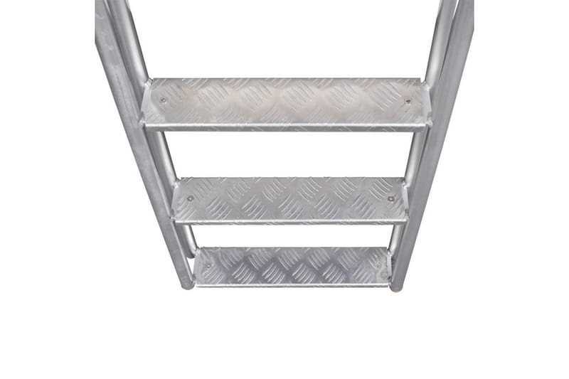 Poolstege/lejdare 4 steg aluminium 167 cm - Silver - Trädgård & spabad - Utomhusbad - Pool & spatillbehör - Poolstege