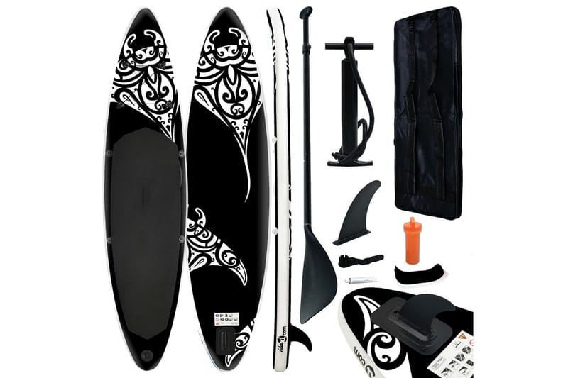 SUP-bräda uppblåsbar 366x76x15 cm svart - Svart - Trädgård & spabad - Utomhusbad - Pool & spatillbehör - Poolleksaker