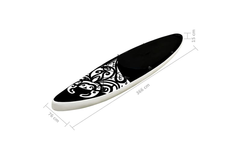 SUP-bräda uppblåsbar 366x76x15 cm svart - Svart - Trädgård & spabad - Utomhusbad - Pool & spatillbehör - Poolleksaker