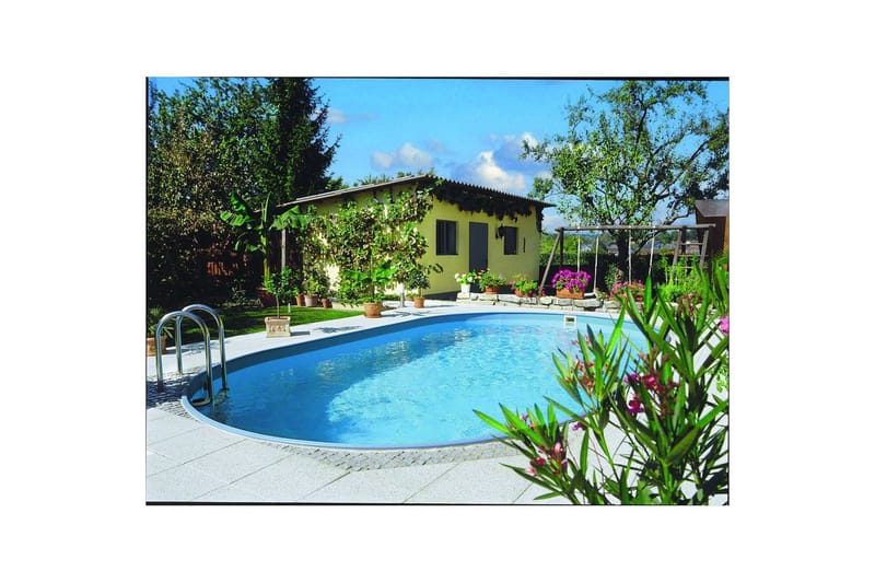 Stålväggspool Planet Pool Premium Oval 8 x 4,2 m, Persia Grå - 8 x 4,2 m, Persia Grå - Trädgård & spabad - Utomhusbad - Pool - Pool ovan mark