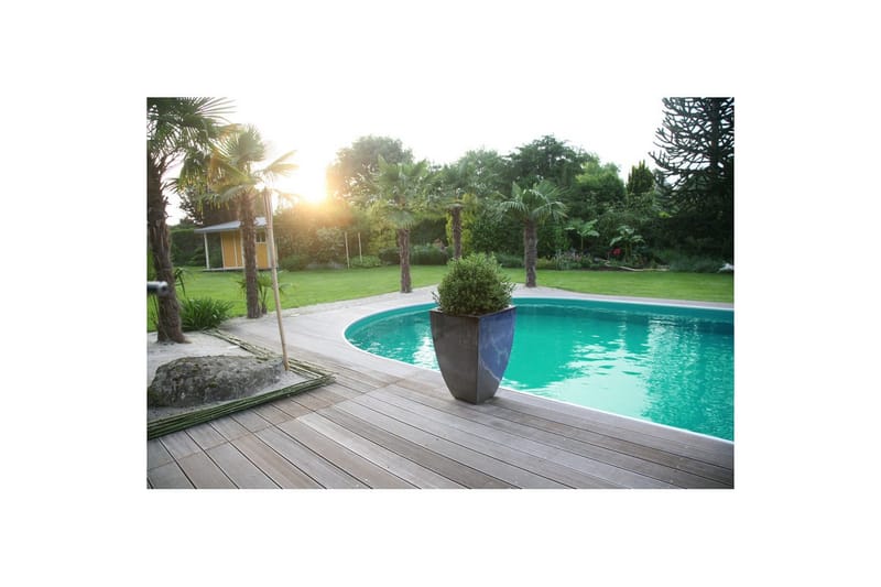 Stålväggspool Planet Pool Premium Oval 8 x 4,2 m, Persia Grå - 8 x 4,2 m, Persia Grå - Trädgård & spabad - Utomhusbad - Pool - Pool ovan mark