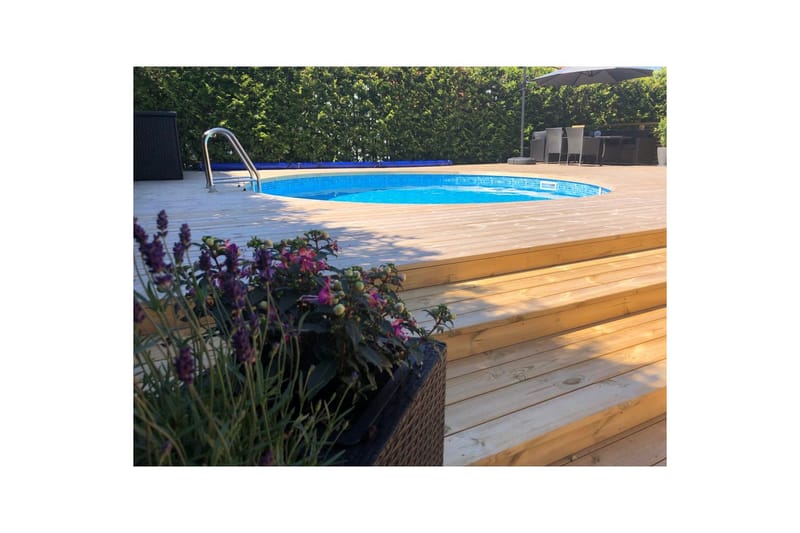 Stålväggspool Planet Pool Premium Rund Ø 5 m, Persia Blå, 1,5 m - Ø 5 m, Persia Blå, 1,5 m - Trädgård & spabad - Utomhusbad - Pool - Pool ovan mark