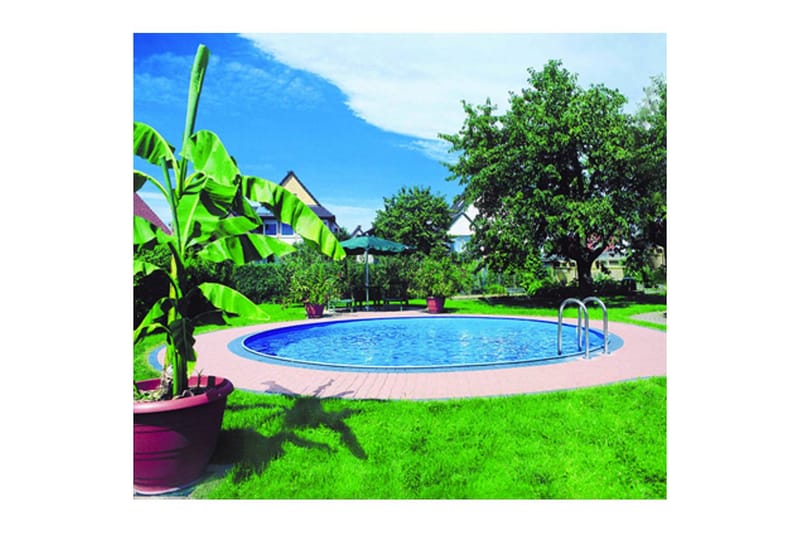 Stålväggspool Planet Pool Premium Rund Ø 5 m, Persia Blå, 1,5 m - Ø 5 m, Persia Blå, 1,5 m - Trädgård & spabad - Utomhusbad - Pool - Pool ovan mark