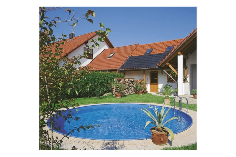 Stålväggspool Planet Pool Premium Rund Ø 5 m, Persia Blå, 1,5 m - Ø 5 m, Persia Blå, 1,5 m - Trädgård & spabad - Utomhusbad - Pool - Pool ovan mark