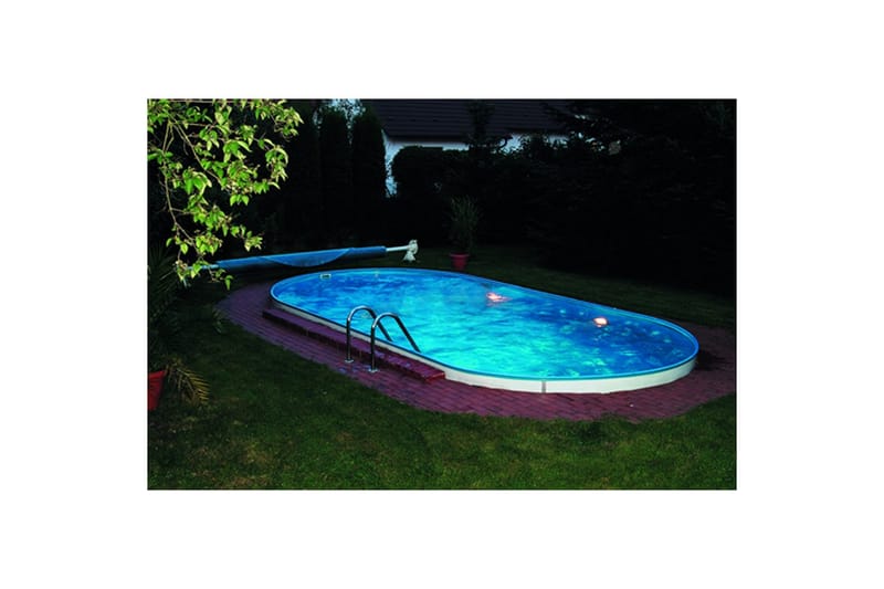 Stålväggspool Planet Pool Premium Oval 6 x 3,2 m, Persia Grå - 6 x 3,2 m, Persia Grå - Trädgård & spabad - Utomhusbad - Pool - Pool ovan mark