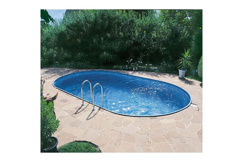 Stålväggspool Planet Pool Premium Oval 6 x 3,2 m, Persia Grå - 6 x 3,2 m, Persia Grå - Trädgård & spabad - Utomhusbad - Pool - Pool ovan mark