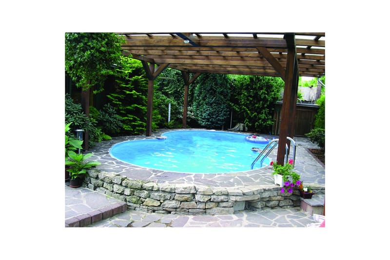 Stålväggspool Planet Pool Premium Åttaformad 7,25 x 4,6 m, Carrara - 7,25 x 4,6 m, Carrara - Trädgård & spabad - Utomhusbad - Pool - Pool ovan mark