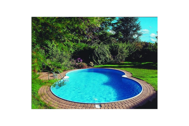 Stålväggspool Planet Pool Premium Åttaformad 7,25 x 4,6 m, Carrara - 7,25 x 4,6 m, Carrara - Trädgård & spabad - Utomhusbad - Pool - Pool ovan mark
