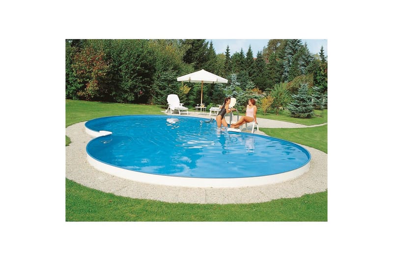 Stålväggspool Planet Pool Premium Åttaformad 7,25 x 4,6 m, Carrara - 7,25 x 4,6 m, Carrara - Trädgård & spabad - Utomhusbad - Pool - Pool ovan mark