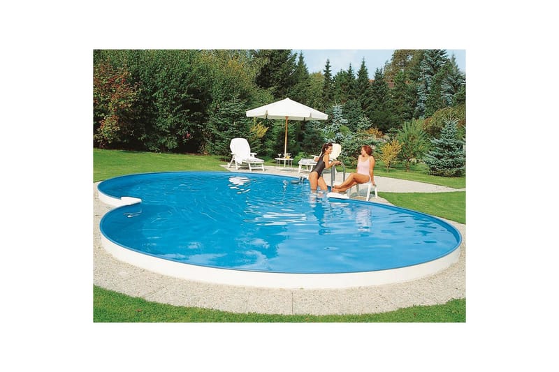 Stålväggspool Planet Pool Premium Åttaformad 7,25 x 4,6 m, Carrara - 7,25 x 4,6 m, Carrara - Trädgård & spabad - Utomhusbad - Pool - Pool ovan mark