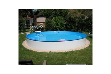 Stålväggspool Planet Pool Premium Rund Ø 3,5 m, Persia Blå, 1,5 m - Ø 3,5 m, Persia Blå, 1,5 m - Trädgård & spabad - Utomhusbad - Pool - Pool ovan mark