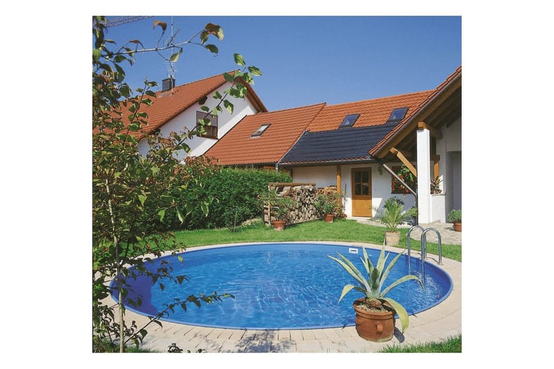 Stålväggspool Planet Pool Premium Rund Ø 3,5 m, Persia Blå, 1,5 m - Ø 3,5 m, Persia Blå, 1,5 m - Trädgård & spabad - Utomhusbad - Pool - Pool ovan mark