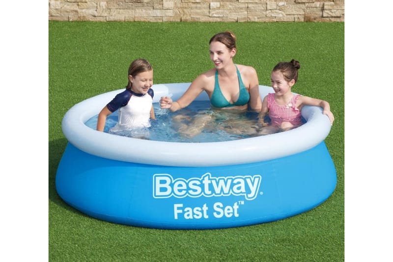 Bestway Uppblåsbar pool Fast Set rund 183x51 cm blå - Uppblåsbar pool & plastpool